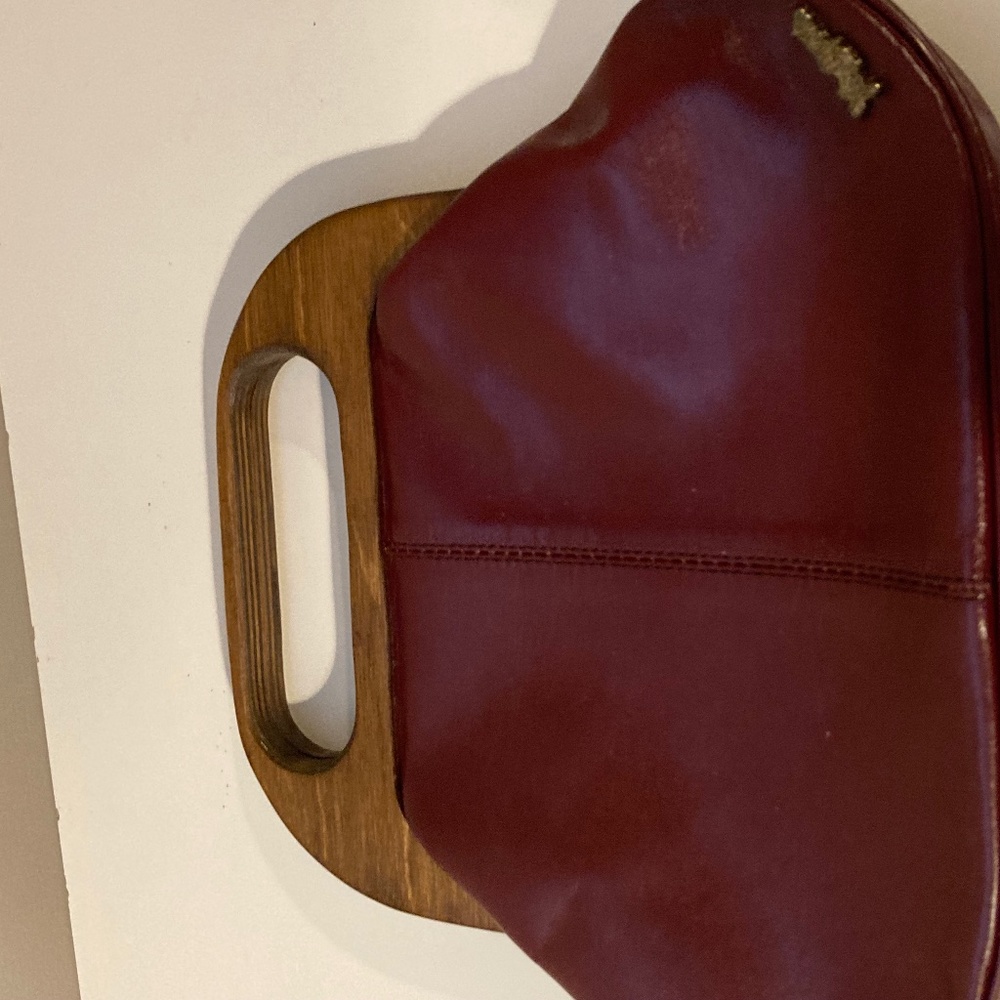 John Romain leather and wood purse